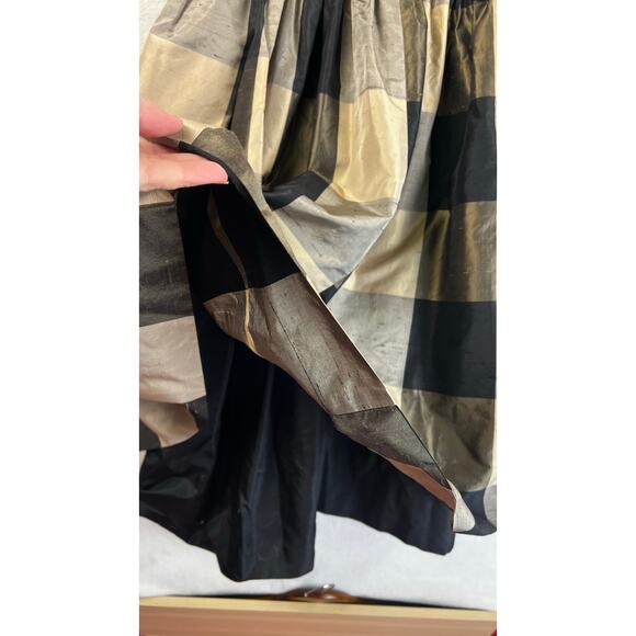Valentino Boutique 1980’s Silk Taffeta Plaid Dress Black Bodice Women’s SZ 6 - Picture 10 of 16